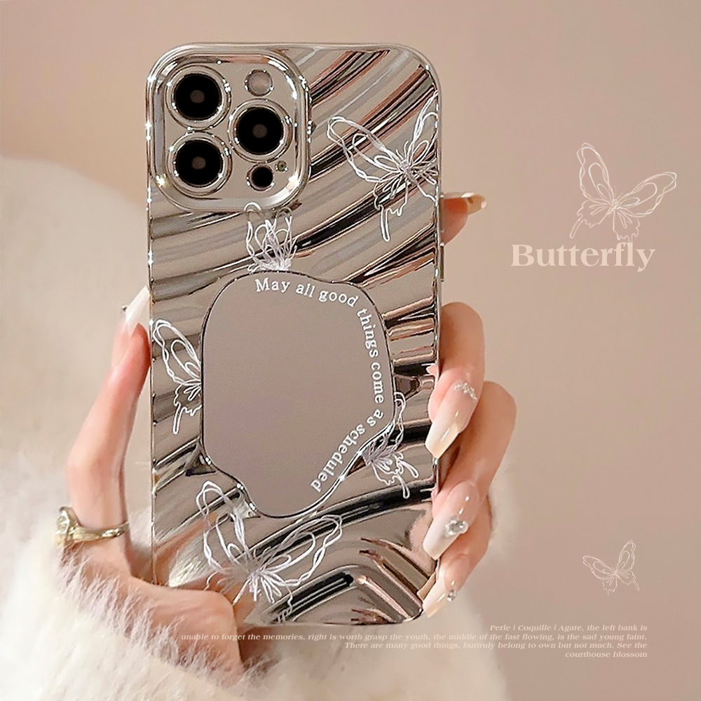 Luxury Watch Case - Luxury Silver Wavy Plating Make Up