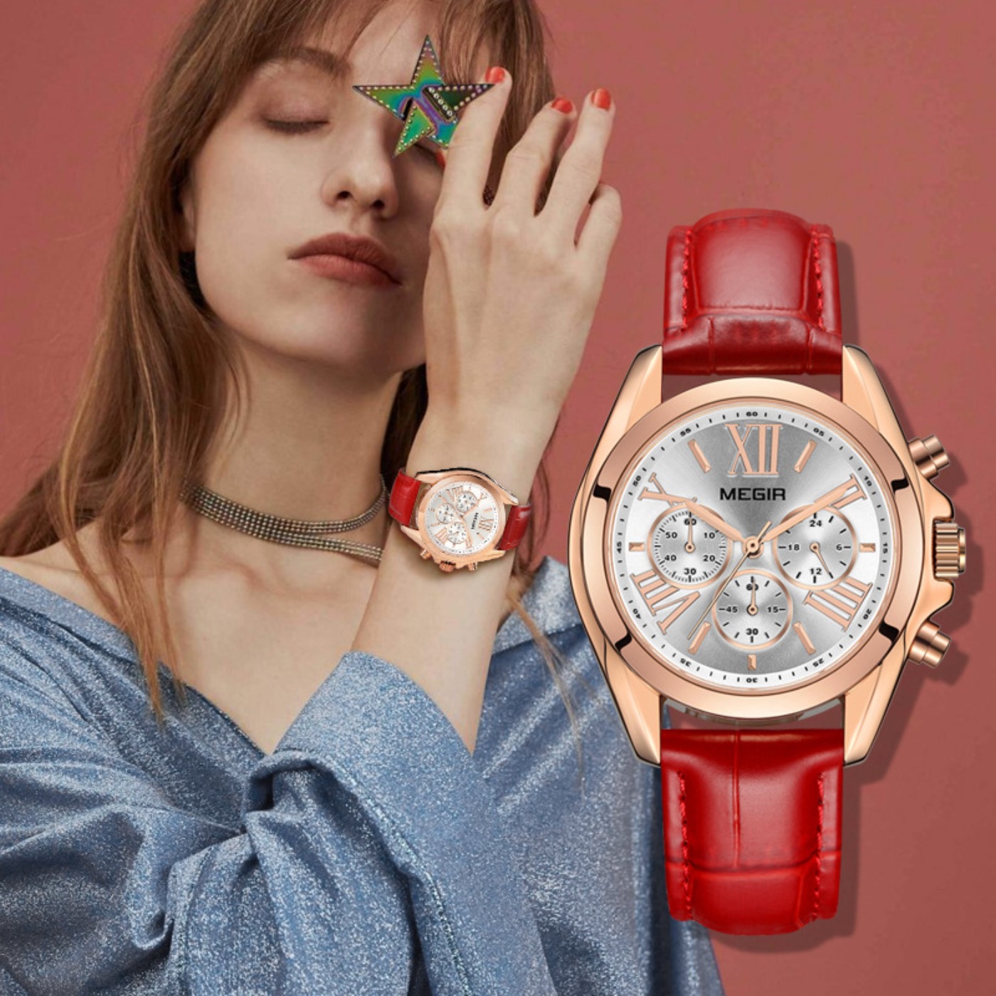Luxury Watch Leather - MEGIR New Luxury Leather Watch Women