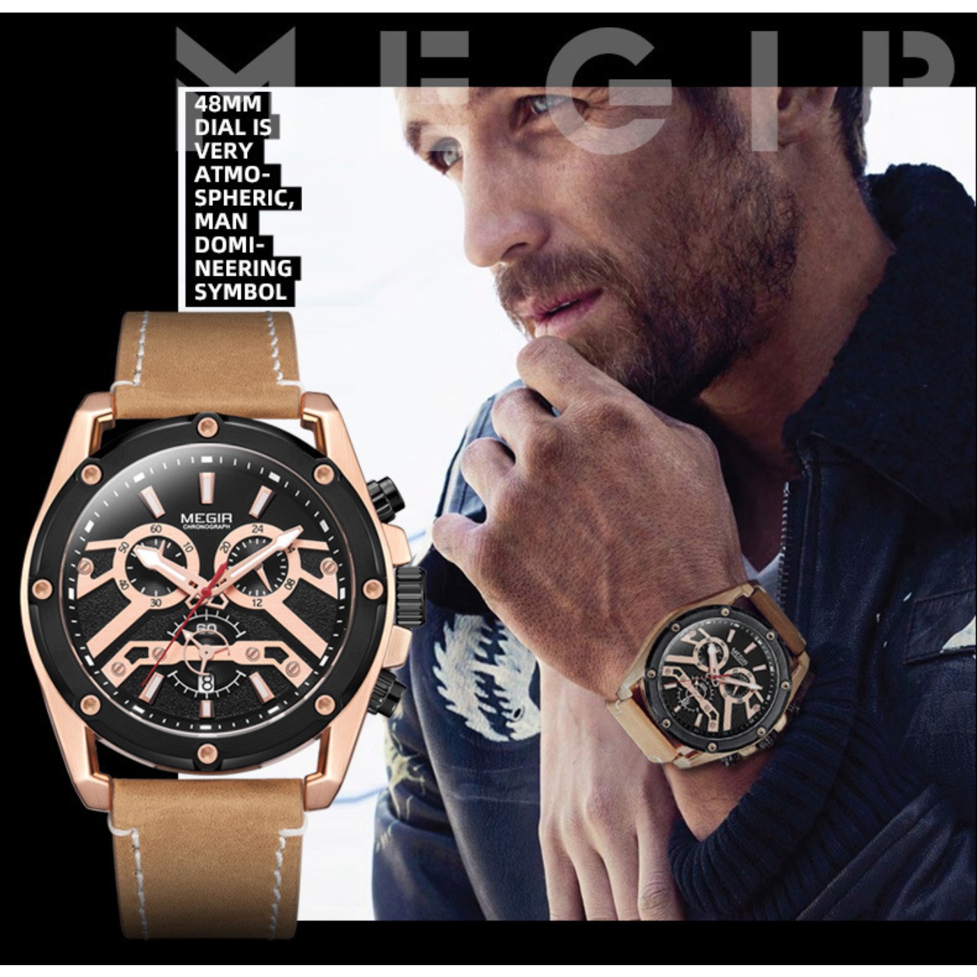 Luxury Watch Leather - MEGIR Fashion Original Sports Watch for