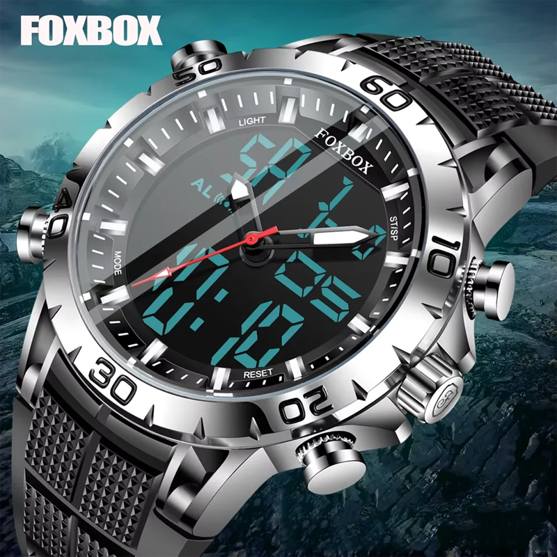 Luxury Watch Organizer - FOXBOX Mens Watches Sports Top Brand