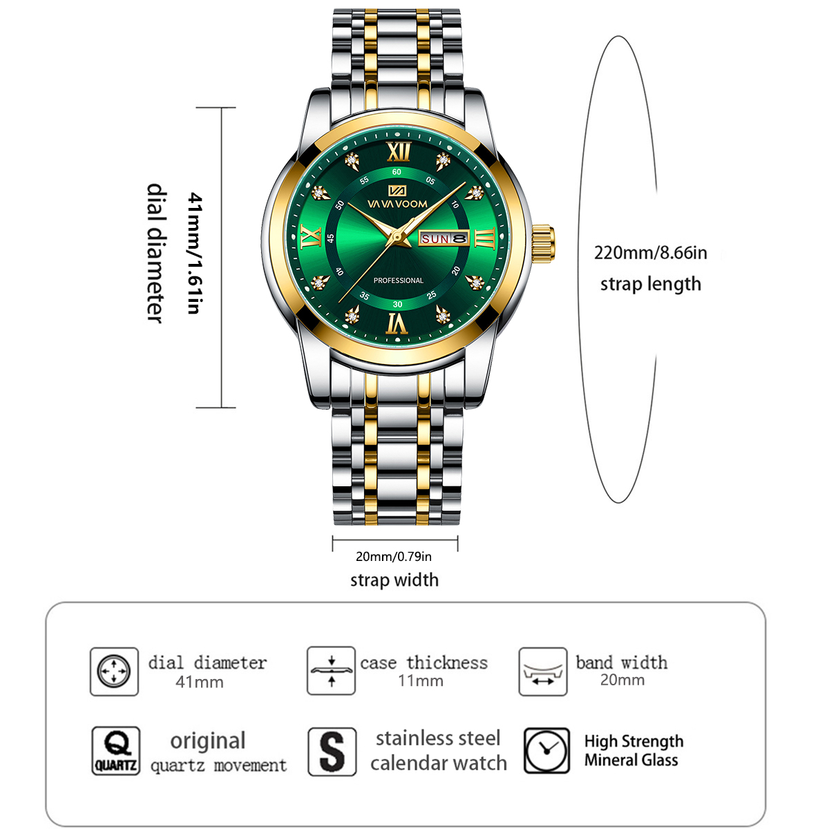 Luxury Rhinestone Gold Ring St - مراجعة Luxury Watch With Green Dial وسعره
