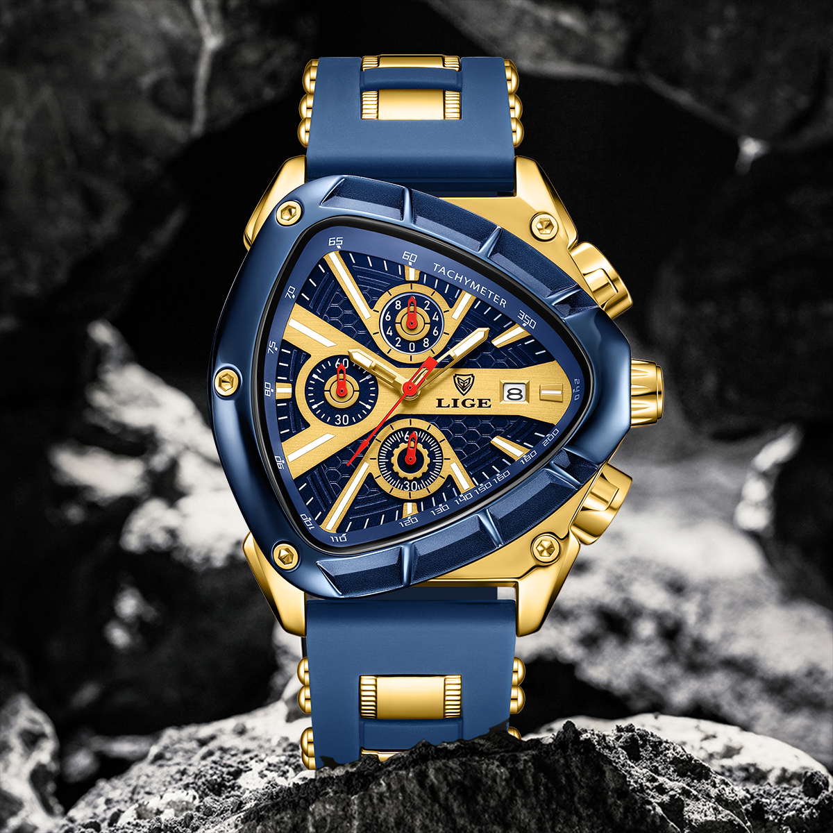 LIGE Military Men Watch Fashio - مراجعة Watch Triangle Luxury وسعره
