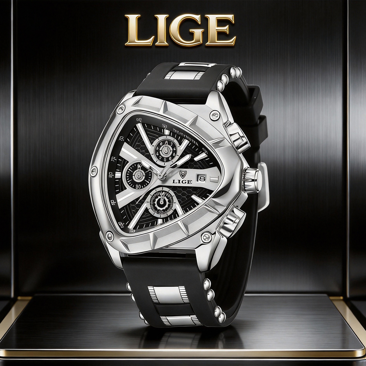 LIGE Fashion Men Watch Triangl - مراجعة Watch Triangle Luxury وسعره