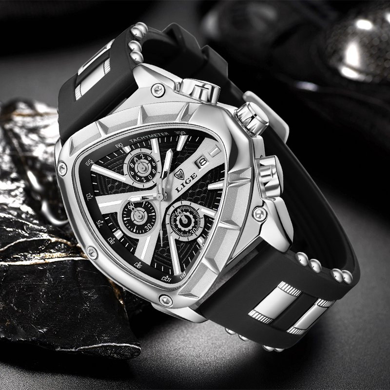 LIGE Fashion Men Watch Triangl - مراجعة Watch Triangle Luxury وسعره