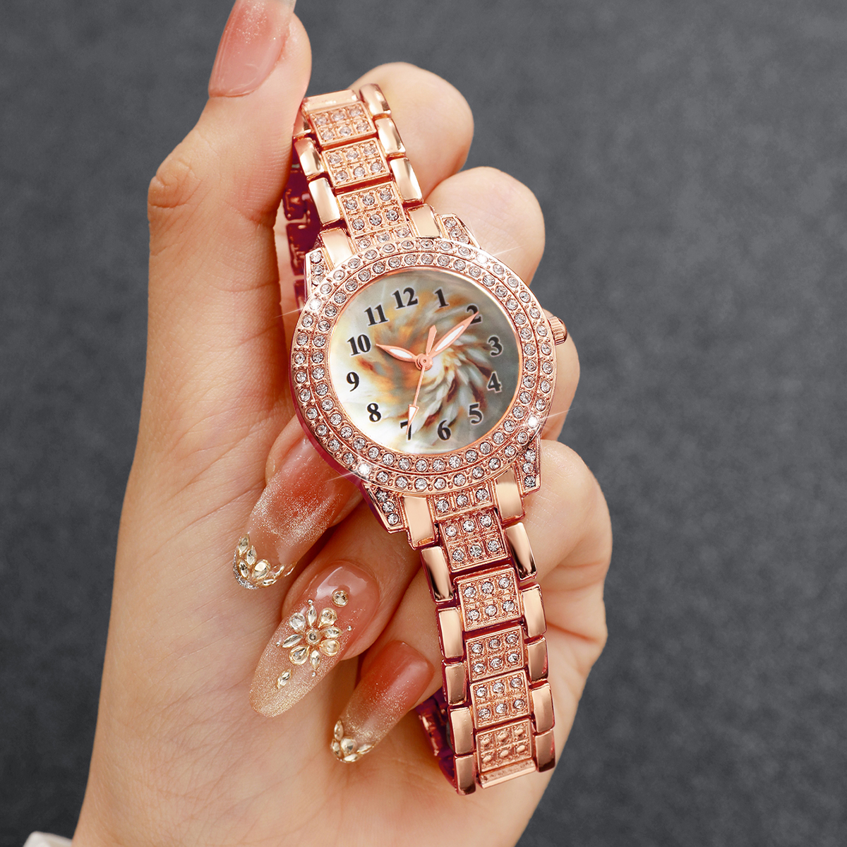 6PCS Luxury Rhinestone Women Q - مراجعة Luxury Watch Organizer وسعره