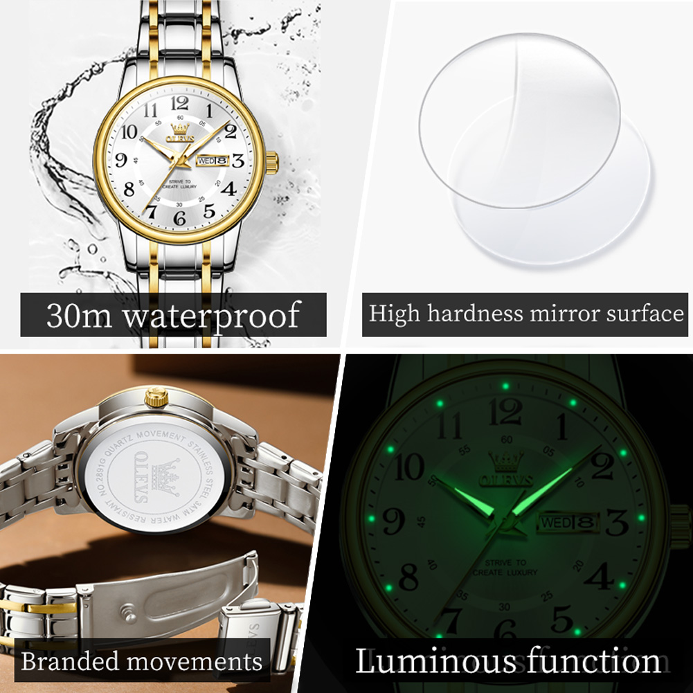 OLEVS 2891 Luxury Brand Fashio - مراجعة Luxury Watch Logos وسعره