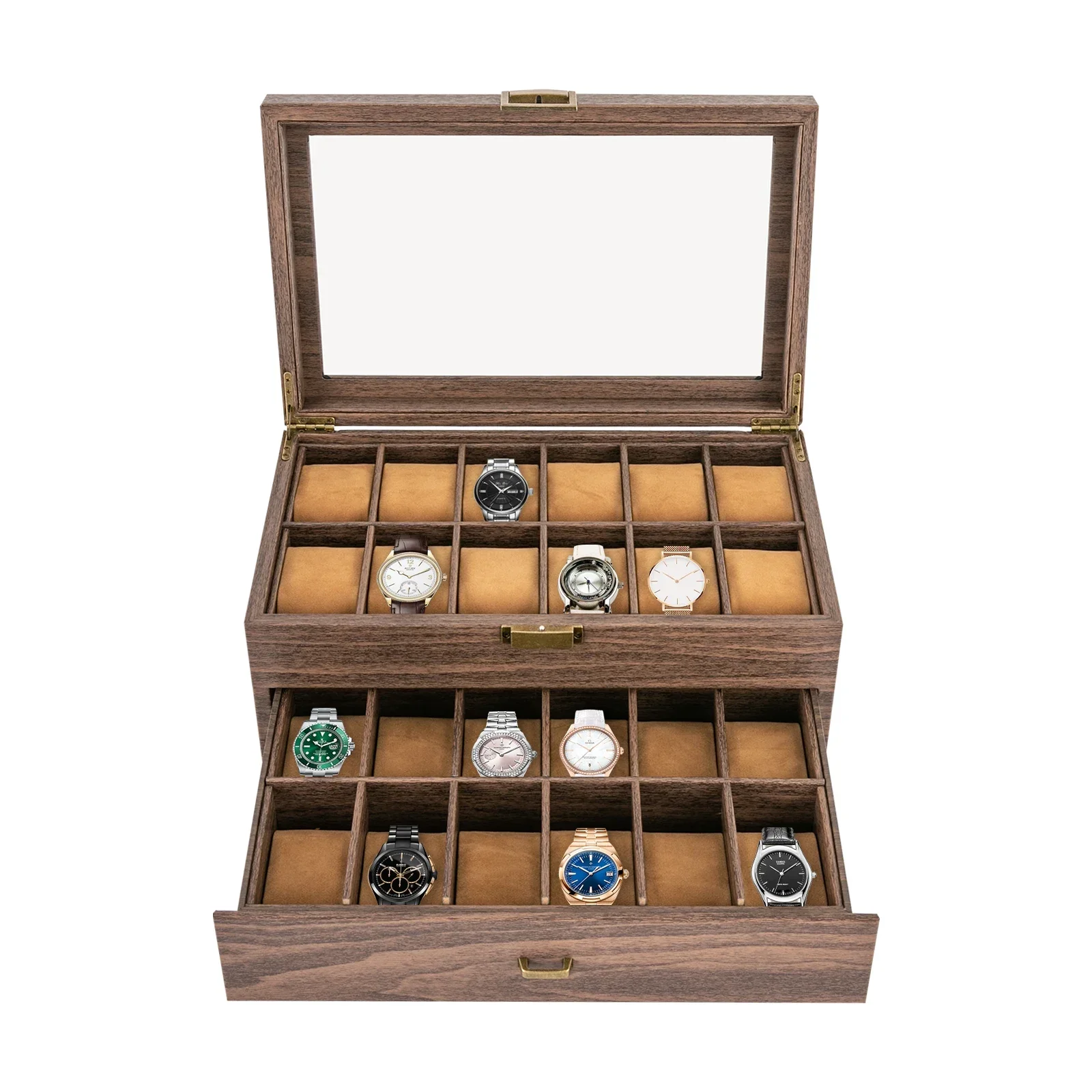 Luxury 2-Tier Wooden Watch Dis - مراجعة Luxury Watch Tier وسعره