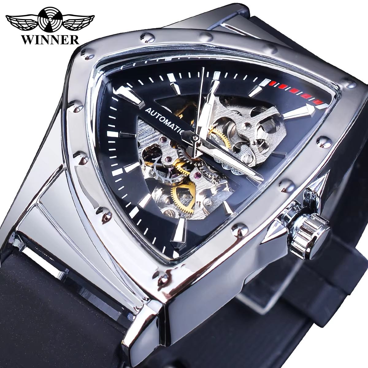 WINNER Men's Luxury Military M - مراجعة Watch Triangle Luxury وسعره