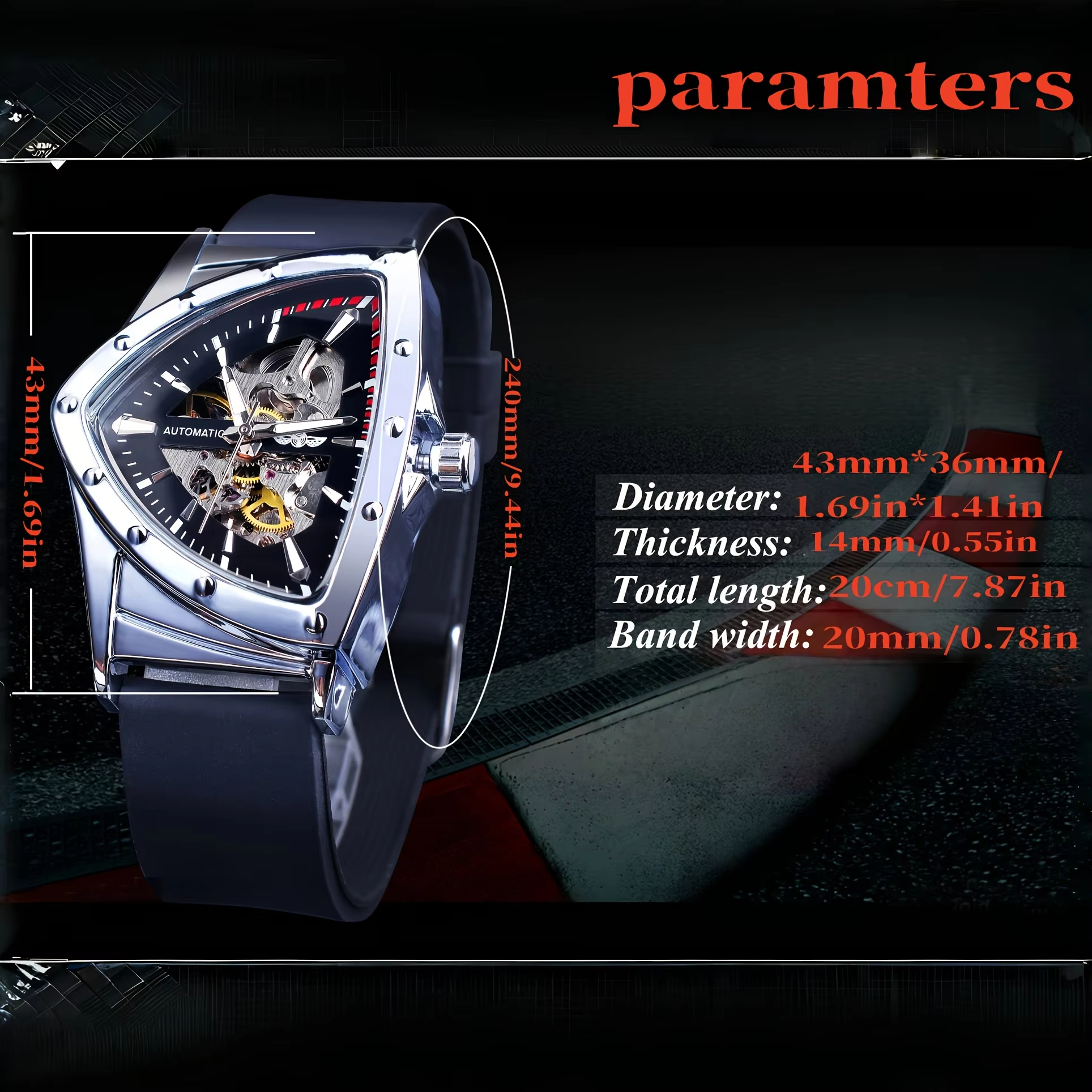 WINNER Men's Luxury Military M - مراجعة Watch Triangle Luxury وسعره