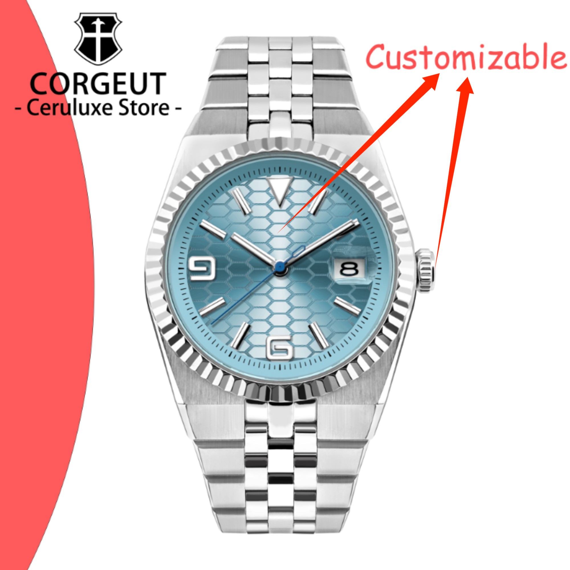 CUSTOM Logo Diy 40mm NH35 Mech - مراجعة Luxury Watch Logos وسعره