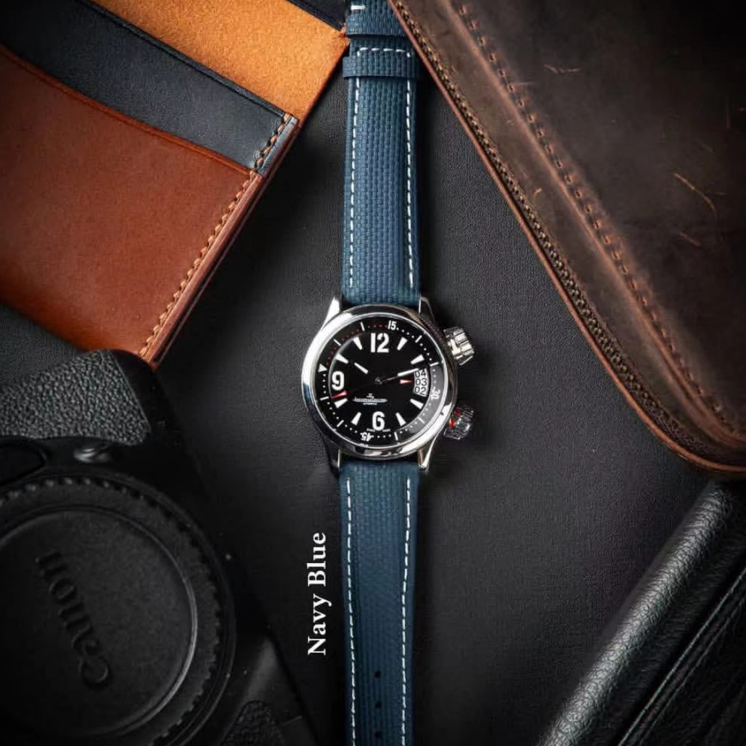 18 19 20 21 22mm Sailcloth FKM - مراجعة Luxury Watch Jaeger Lecoultre وسعره