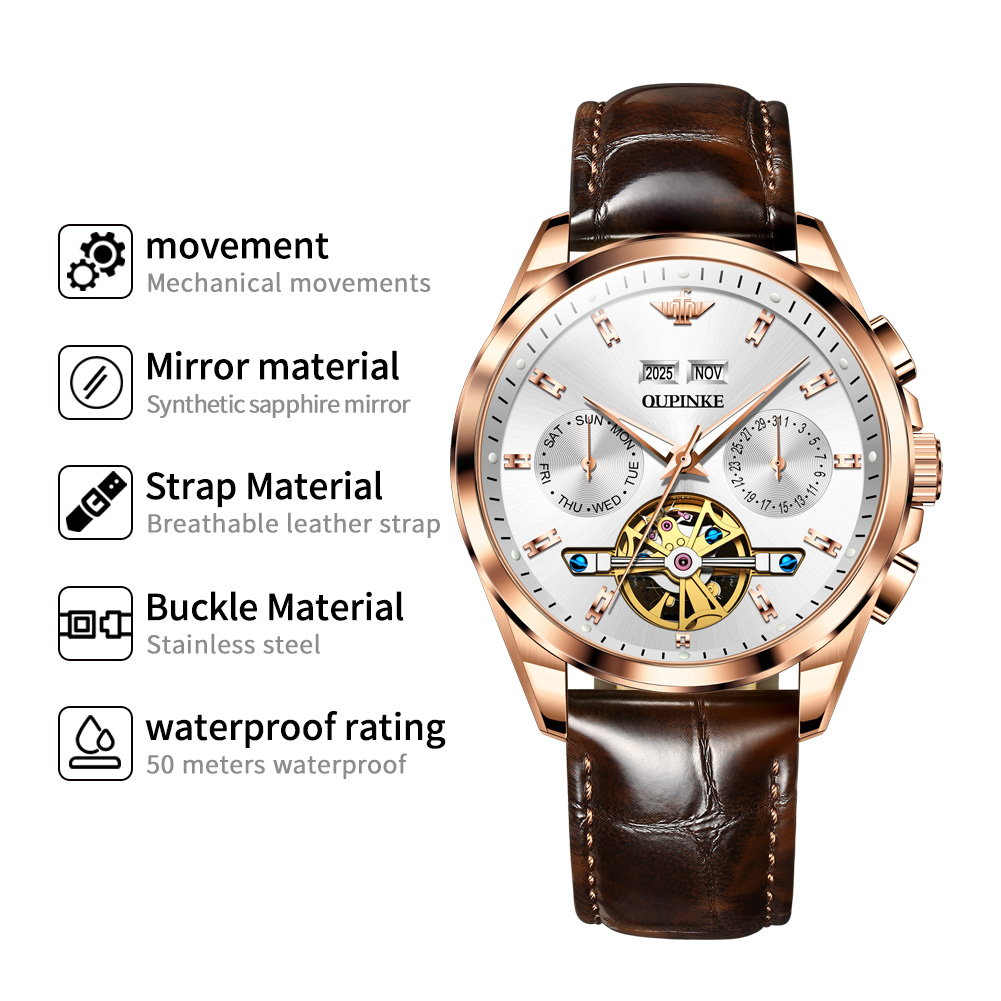 OUPINKE Men Watch Luxury Brand - مراجعة Luxury Watch Hd وسعره