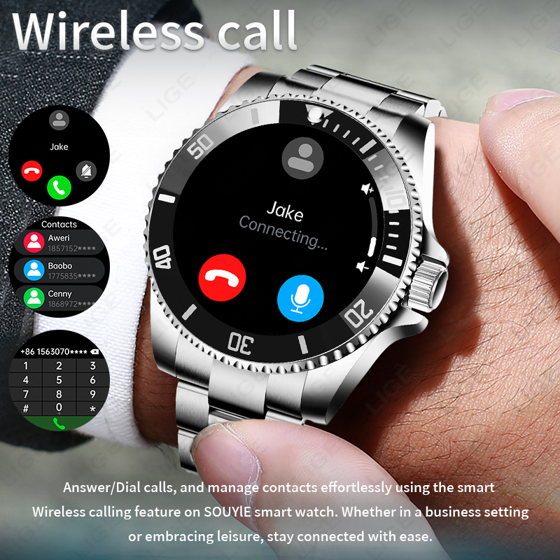 LIGE Business Smart Watch Men  - مراجعة Luxury Watch Hd وسعره