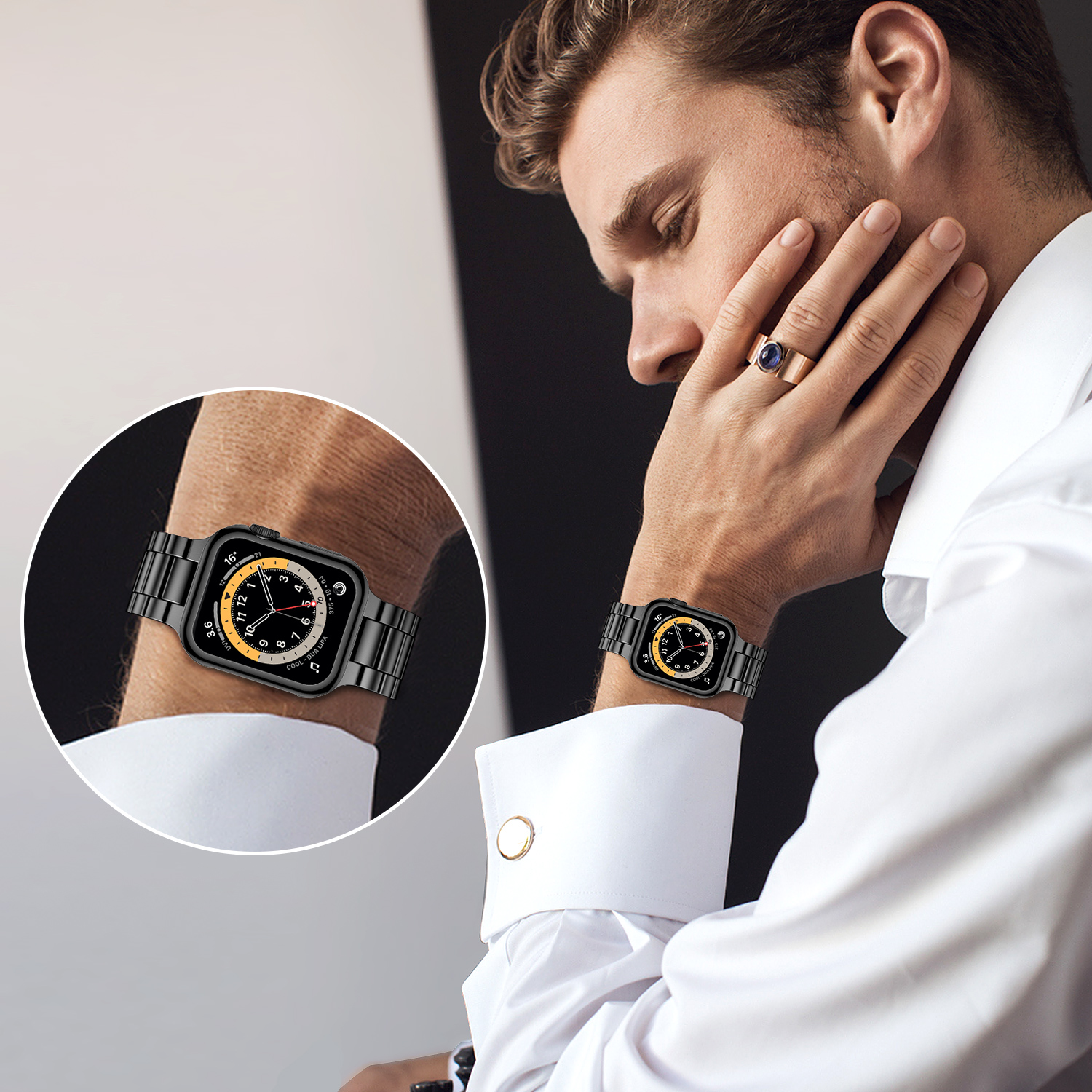 Stainless Steel Strap For Appl - مراجعة Luxury Watch Apple Bands وسعره