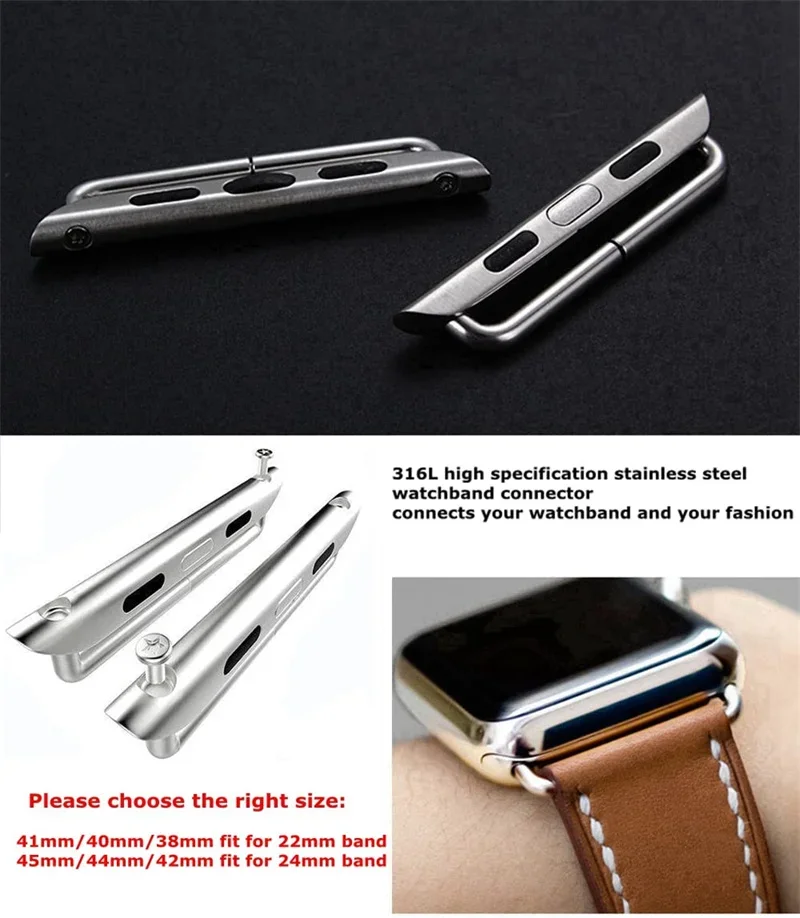 2pcs Connector Adapter for App - مراجعة Luxury Watch Apple Bands وسعره