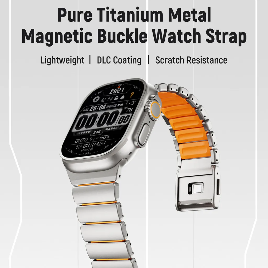 Luxury Titanium Band+Metal Cas - مراجعة Luxury Watch Apple Bands وسعره