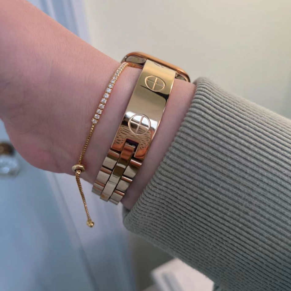 Luxury Stainless Steel Strap F - مراجعة Luxury Watch Apple Bands وسعره