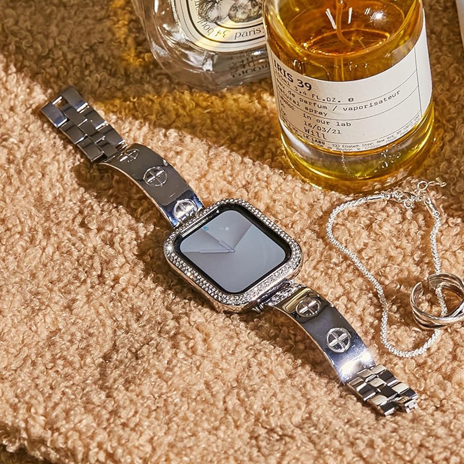 Luxury Stainless Steel Strap F - مراجعة Luxury Watch Apple Bands وسعره