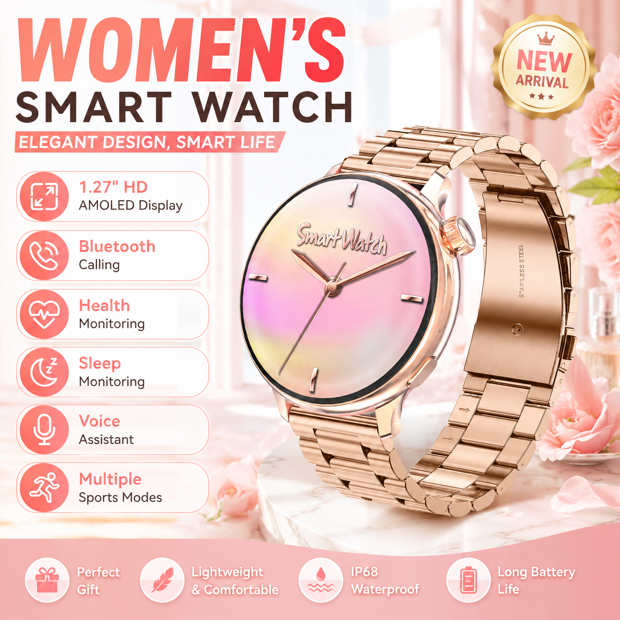 LIGE Luxury Women Smart Watch  - مراجعة Luxury Watch Hd وسعره