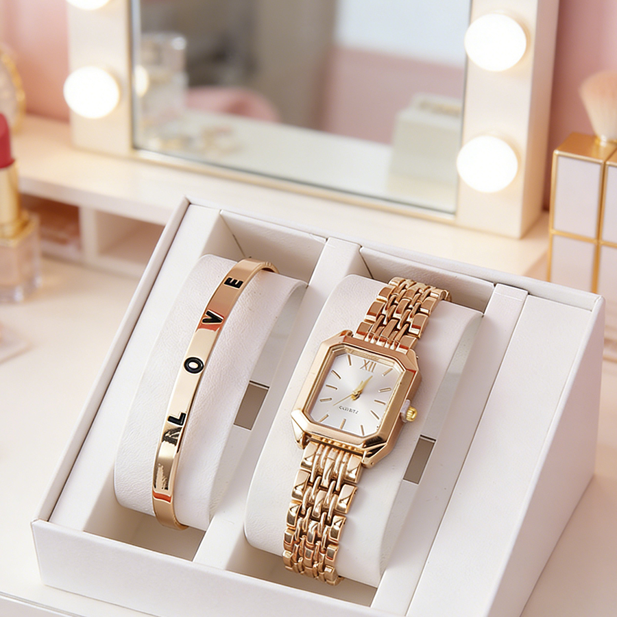2PCS/set Luxury Women's Quartz - مراجعة Lux Watch وسعره