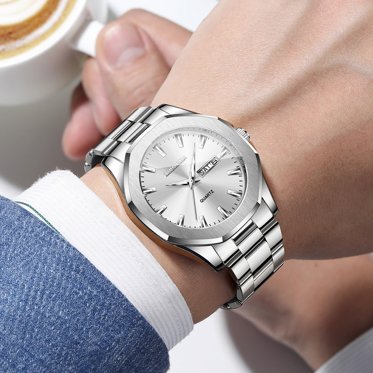 Luxury Stainless Steel Men's C - مراجعة Luxury Watch Organizer وسعره