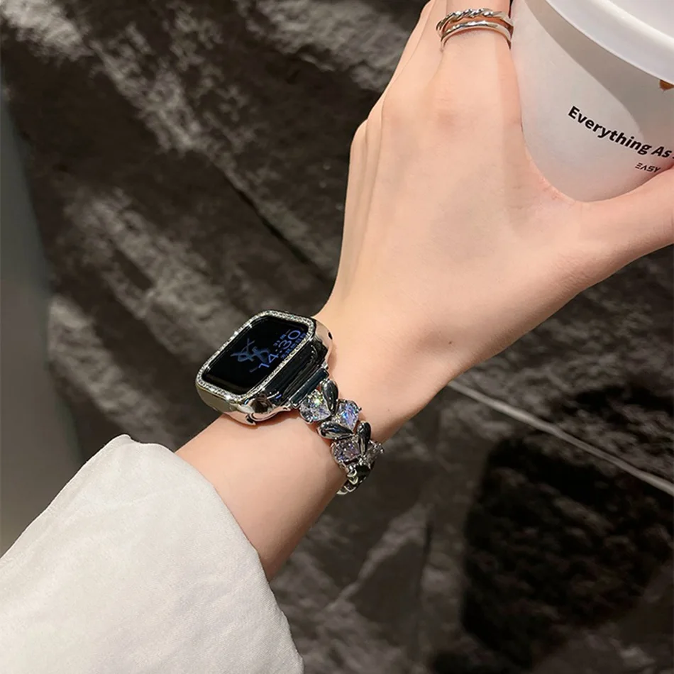 Love Diamond Strap For Apple W - مراجعة Luxury Watch Apple Bands وسعره