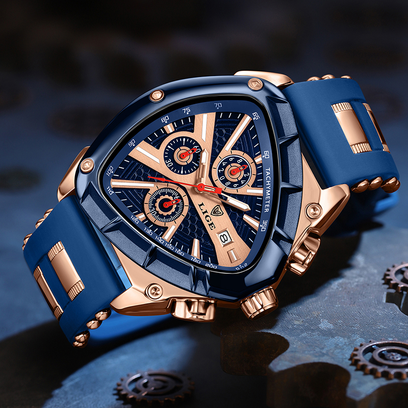 LIGE Fashion Men Watch Triangl - مراجعة Watch Triangle Luxury وسعره
