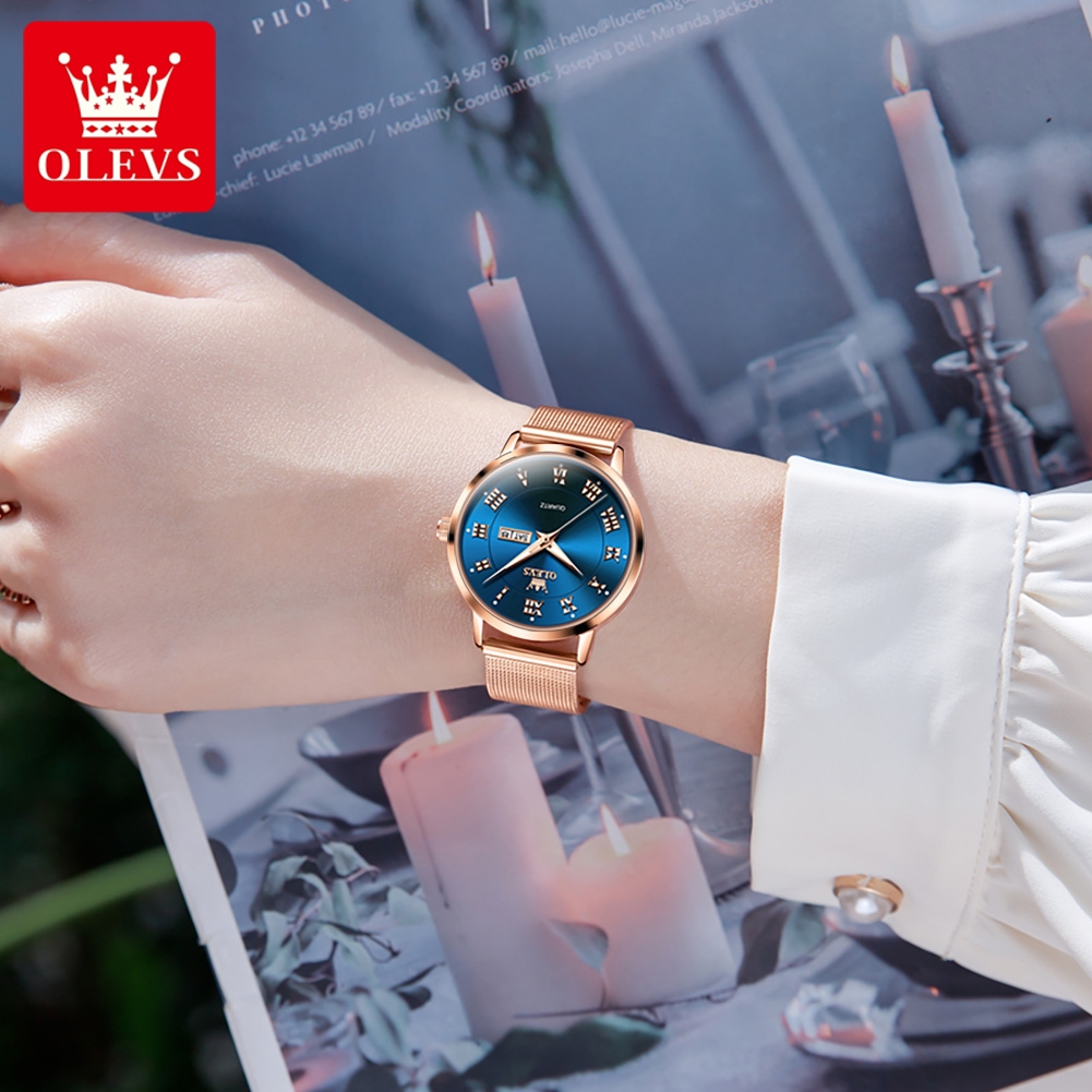 OLEVS 2920 Elegant Original Wo - مراجعة Luxury Watch Logos وسعره