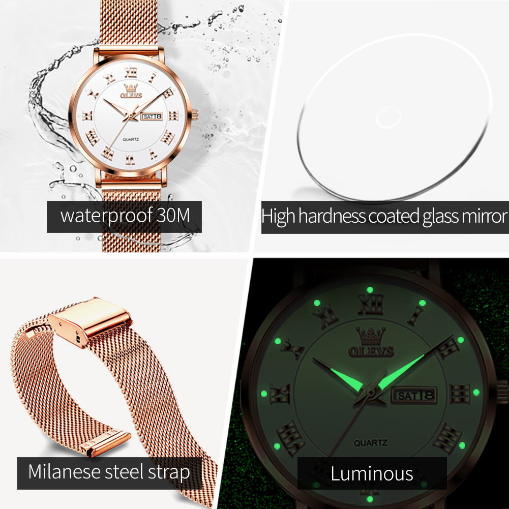 OLEVS 2920 Elegant Original Wo - مراجعة Luxury Watch Logos وسعره