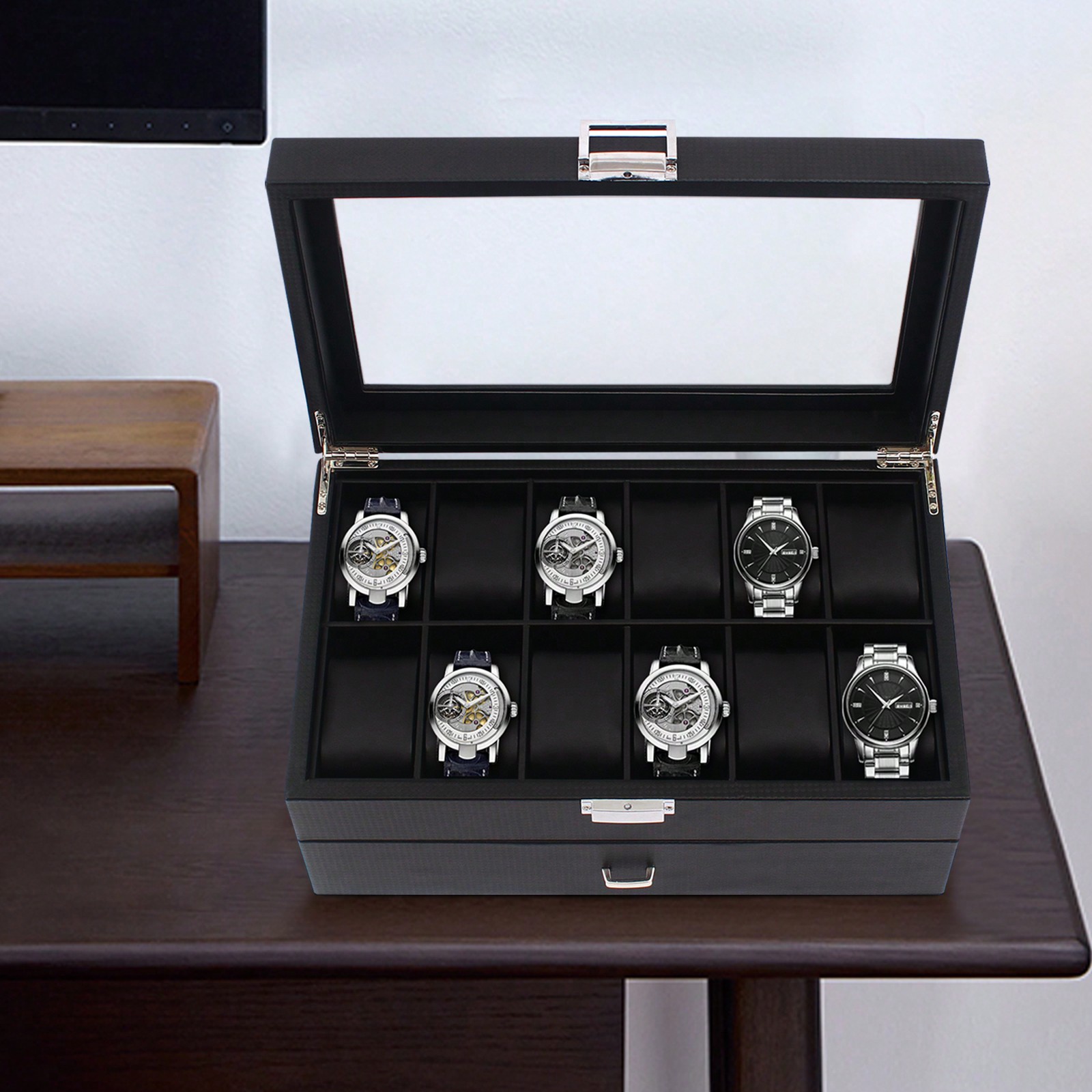 24 Slot Men Watch Display Case - مراجعة Luxury Watch Organizer وسعره