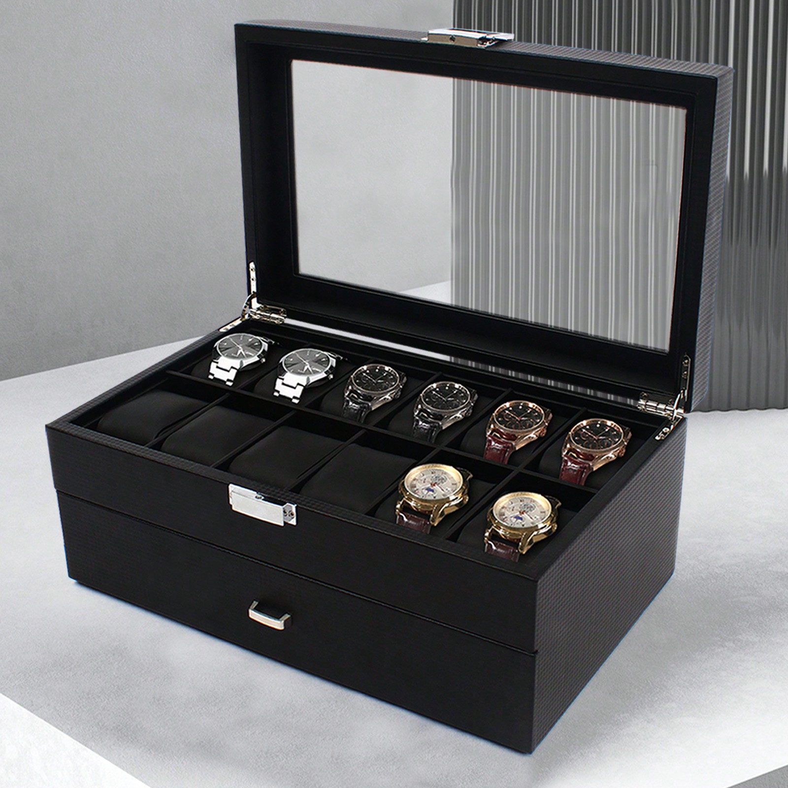 24 Slot Men Watch Display Case - مراجعة Luxury Watch Organizer وسعره