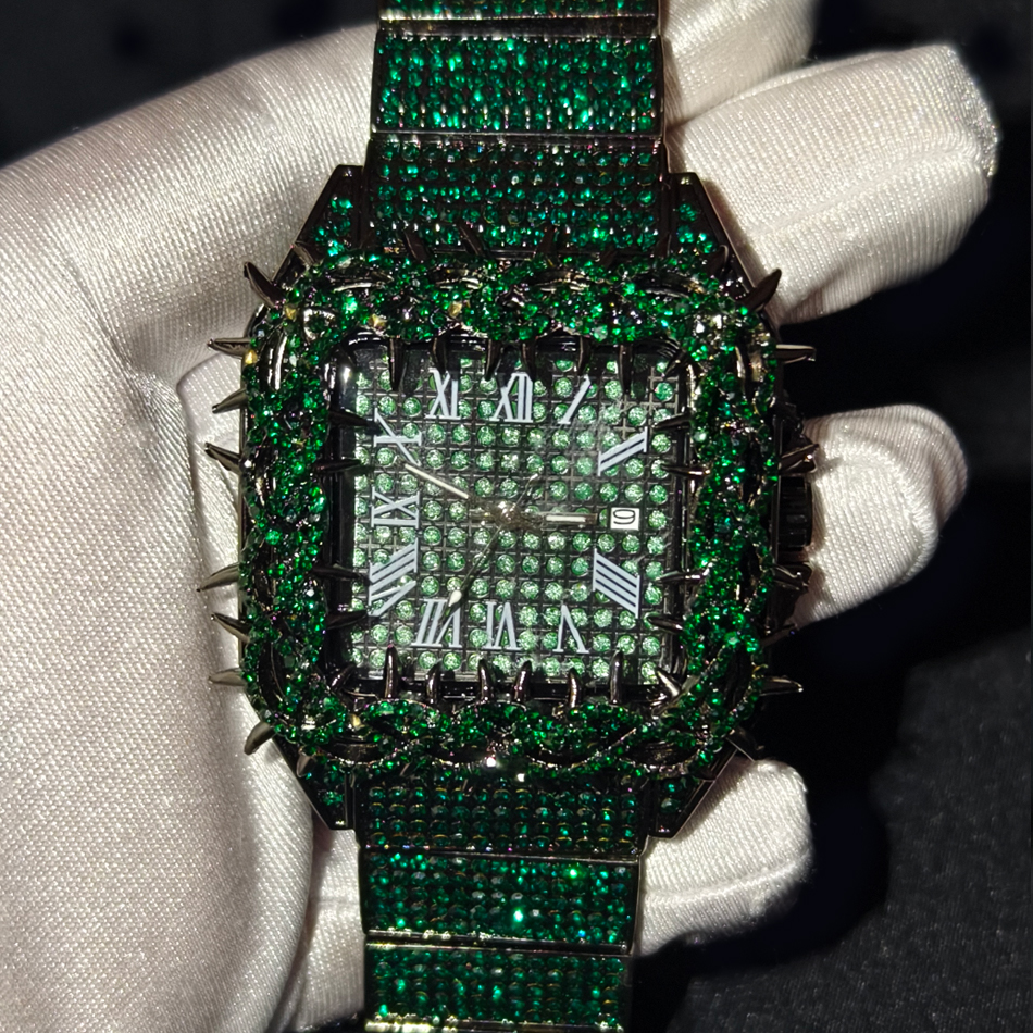 Black Spiked Diamond Quartz Wa - مراجعة Luxury Watch Organizer وسعره