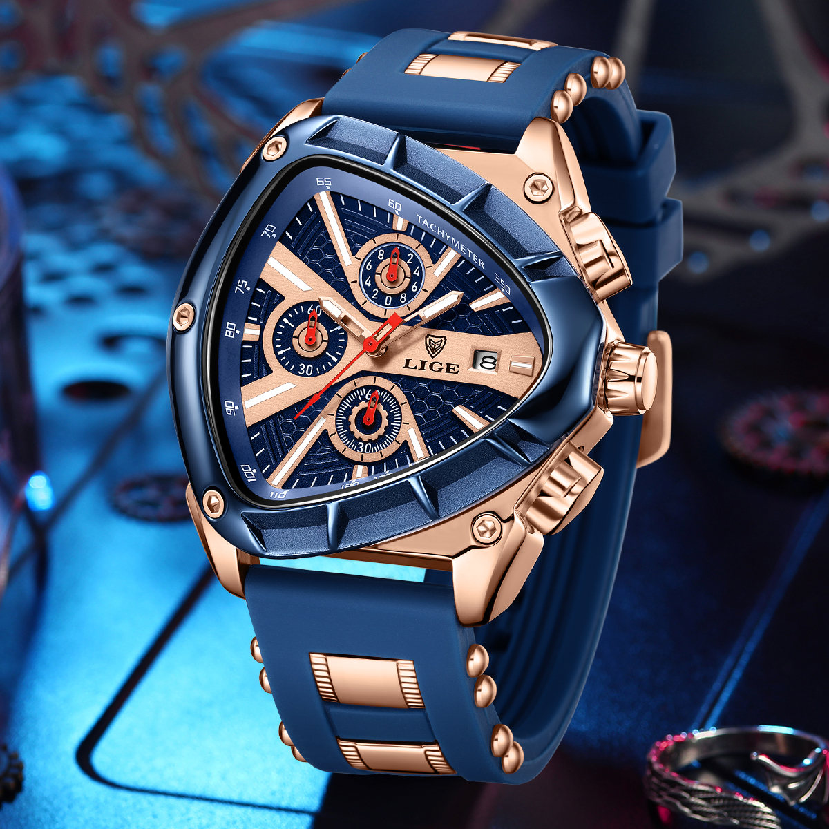 LIGE Luxury Fashion Quartz Man - مراجعة Watch Triangle Luxury وسعره
