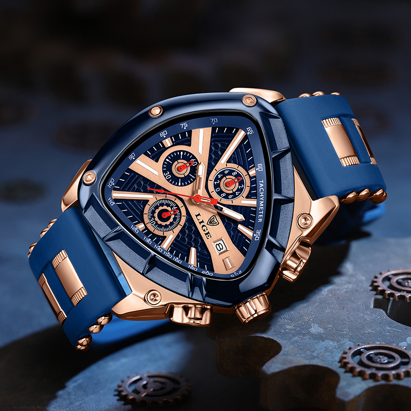 LIGE Luxury Fashion Quartz Man - مراجعة Watch Triangle Luxury وسعره