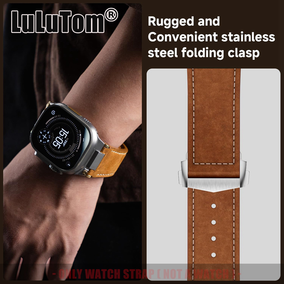 Man Leather Band for Apple Wat - مراجعة Luxury Watch Apple Bands وسعره
