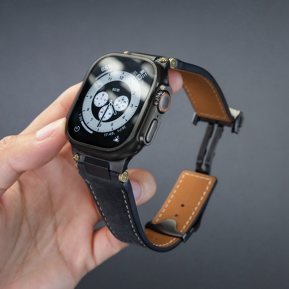 Man Leather Band for Apple Wat - مراجعة Luxury Watch Apple Bands وسعره
