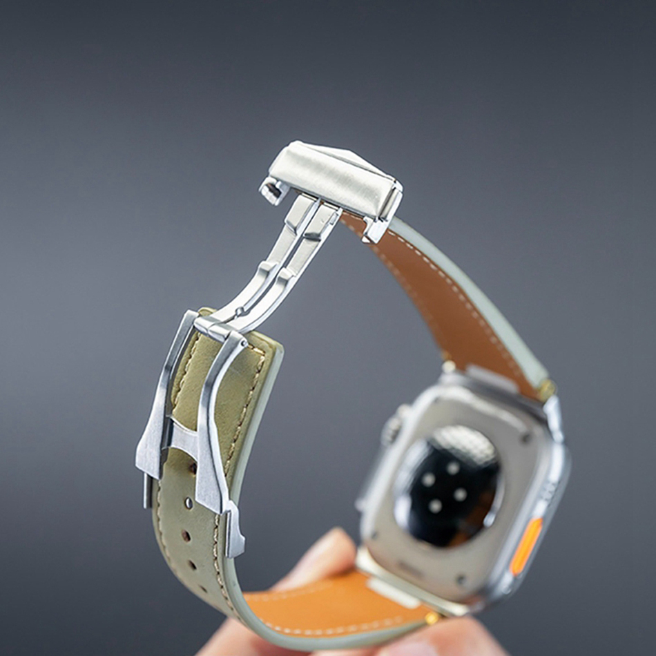 Man Leather Band for Apple Wat - مراجعة Luxury Watch Apple Bands وسعره