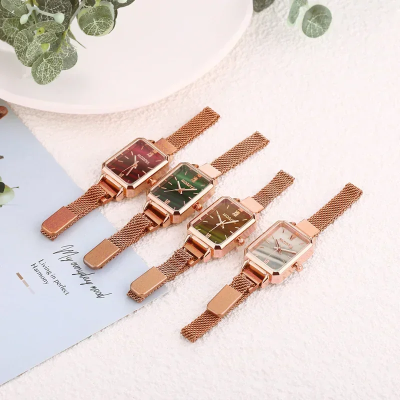 Women Watches Fashion Square L - مراجعة Luxury Watch With Green Dial وسعره