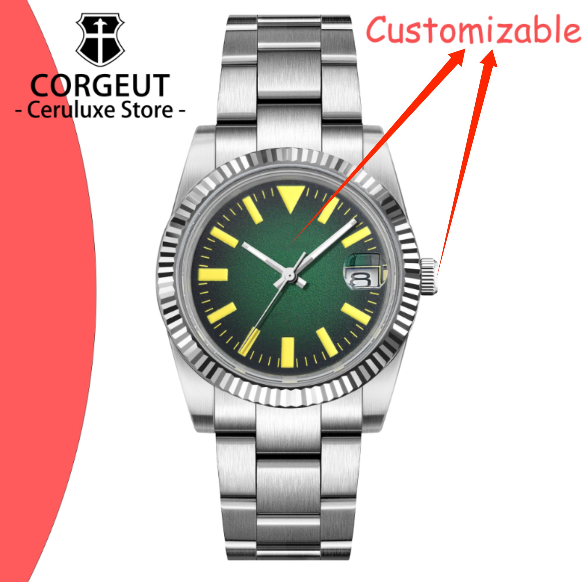 Custom Logo 36/39mm New NH35 A - مراجعة Luxury Watch Logos وسعره