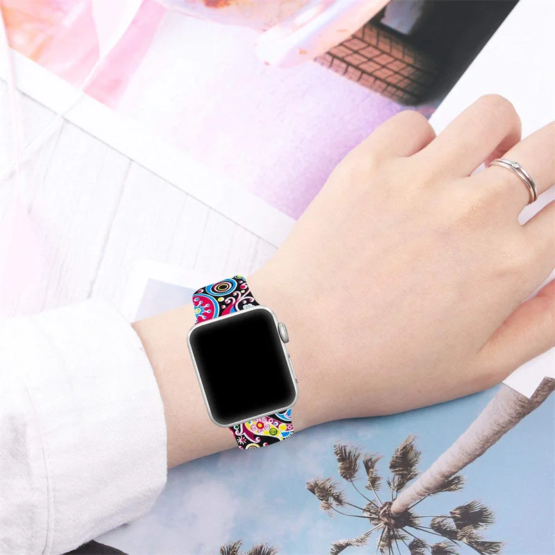 Printed band For apple watch s - مراجعة Luxury Watch Apple Bands وسعره