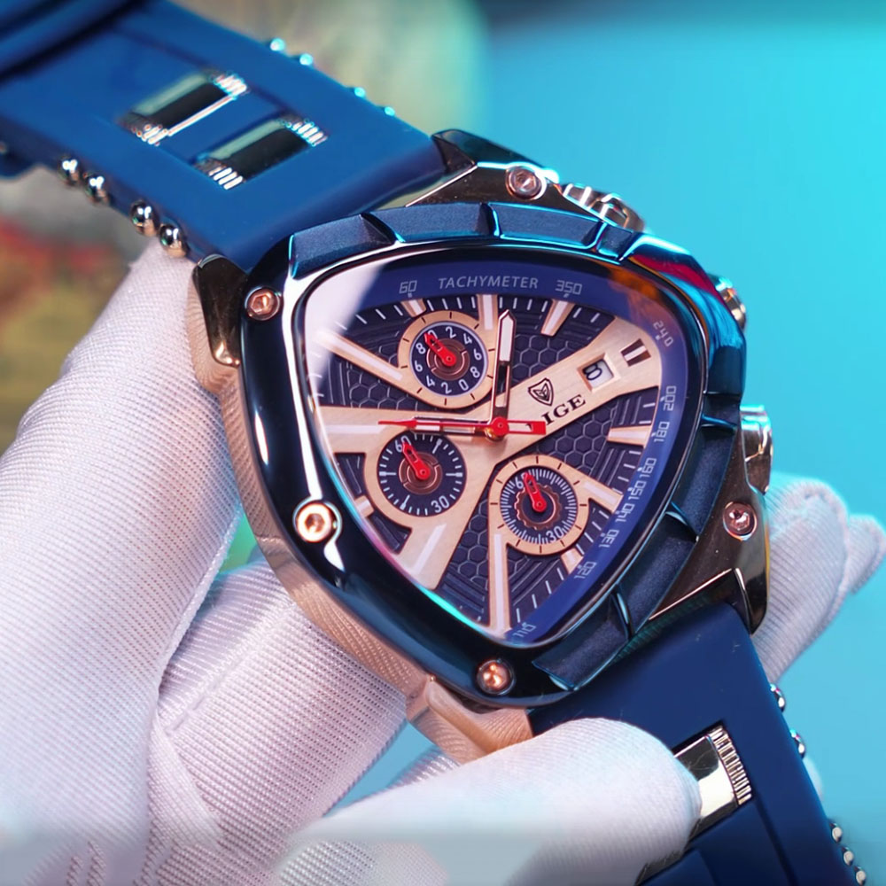 LIGE Fashion Men Watch Triangl - مراجعة Watch Triangle Luxury وسعره