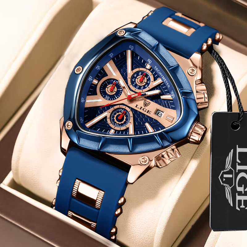 LIGE Watch Men Luxury Brand Bu - مراجعة Watch Triangle Luxury وسعره