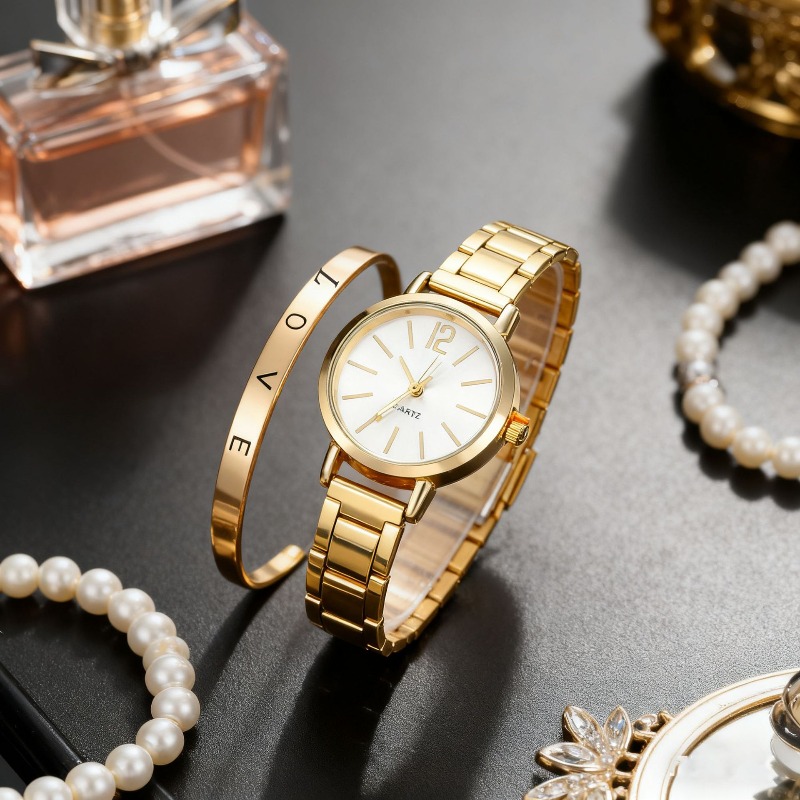 2pcs Set Watch Luxury Women Si - مراجعة Lux Watch وسعره