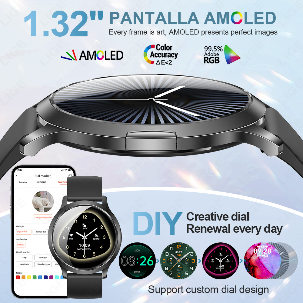 New LIGE Ultra-thin AMOLED HD  - مراجعة Luxury Watch Hd وسعره