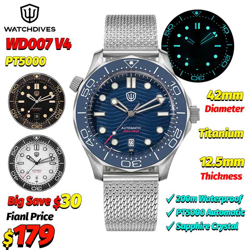 Watchdives WD007 V4 Automatic  - مراجعة Luxury Watch Case وسعره