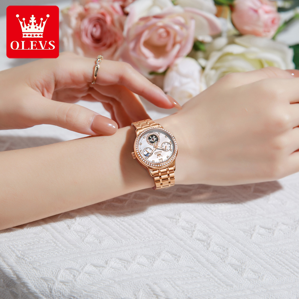 OLEVS Women's Watches Top Bran - مراجعة Luxury Watch Leather وسعره