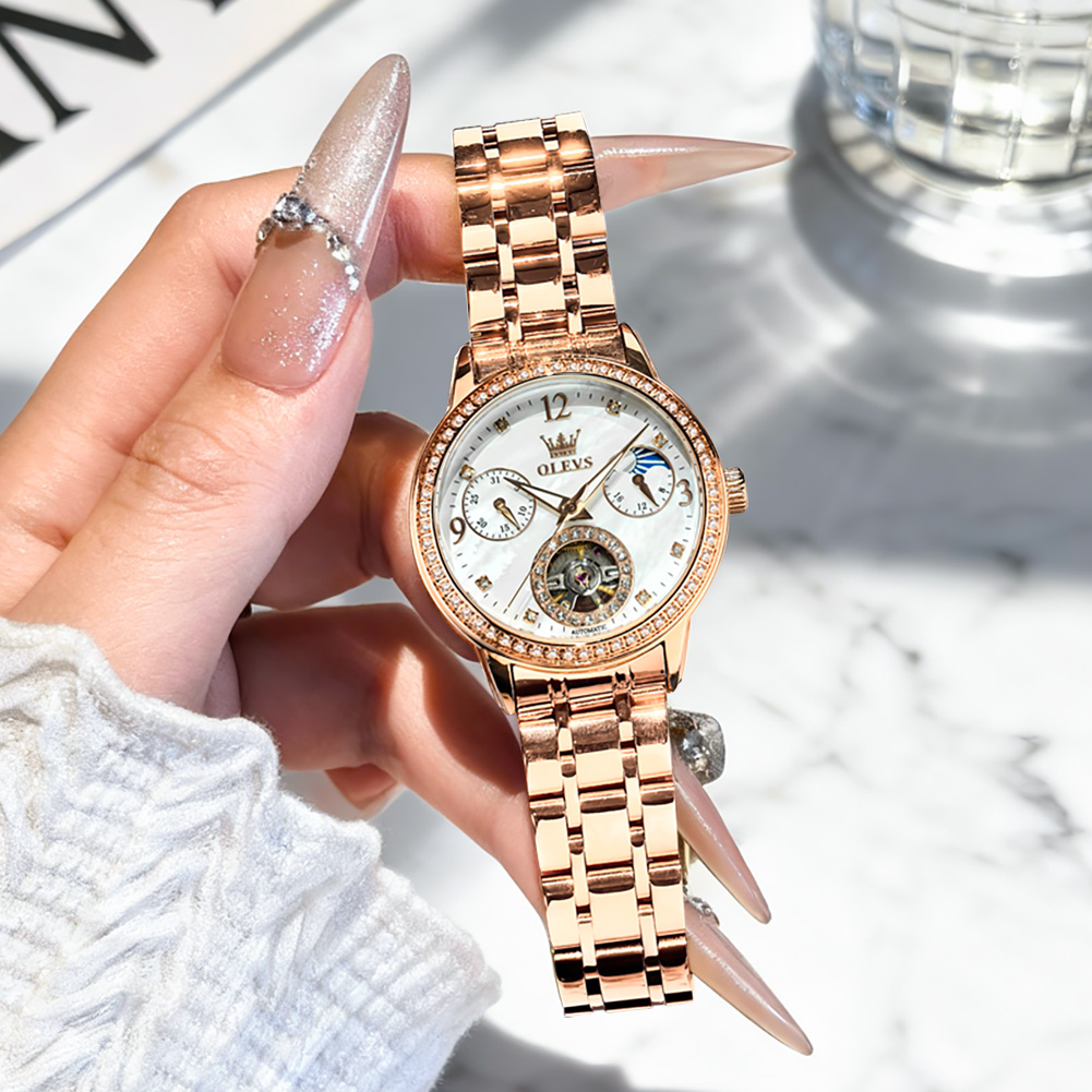 OLEVS Women's Watches Top Bran - مراجعة Luxury Watch Leather وسعره