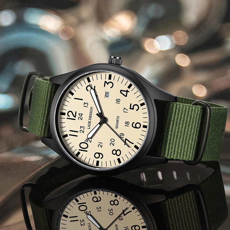 LIGE 2025 TOP NEW quartz wrist - مراجعة Luxury Watch Green وسعره