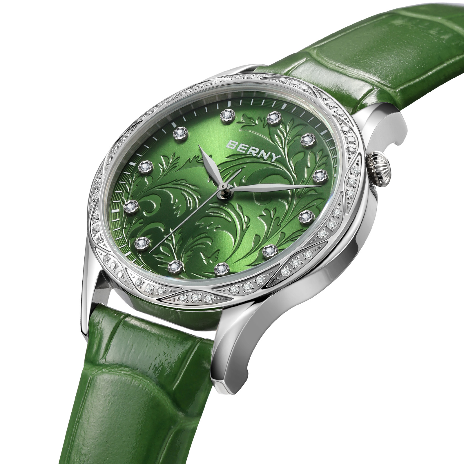 BERNY Women‘s Quartz Watch Gre - مراجعة Luxury Watch With Green Dial وسعره