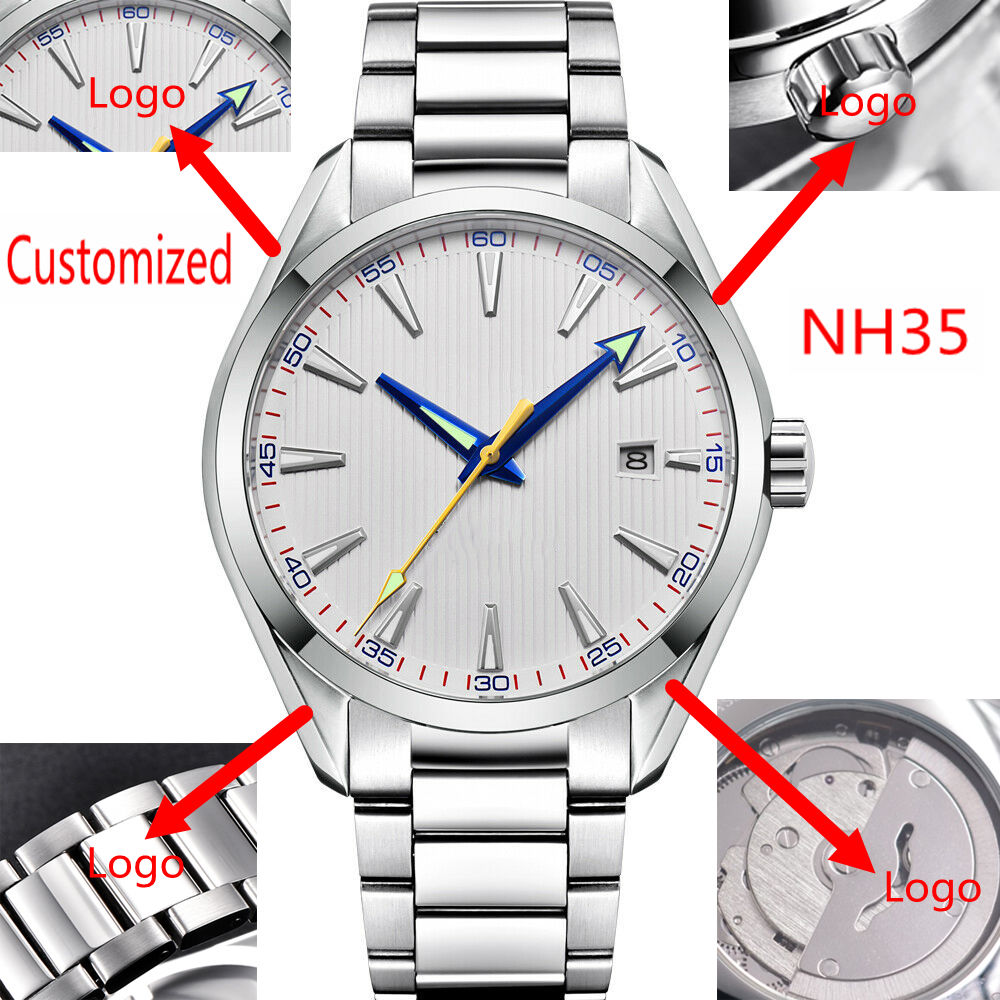 Custom Logo 41mm Men Miyota/NH - مراجعة Luxury Watch Logos وسعره